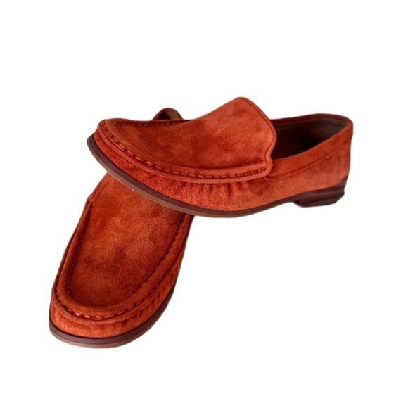 SARTO By Franco Sarto Shoes - Sarto Tangerine Suede Loafers 1-Inch Heel Size 5.5
